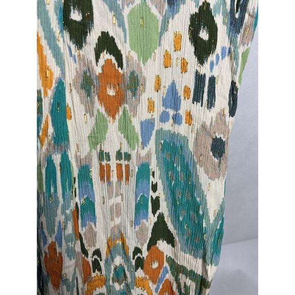 Zara Women's V-Neck Boho Kaftan Summer Pullover Midi Dress Size XS Multicolor - Picture 3 of 10